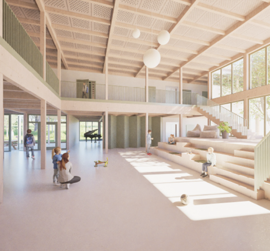 Peter Zirkel Gesellschaft von Architekten - Lichtdurchflutetes Foyer als zentraler Ort der Schule